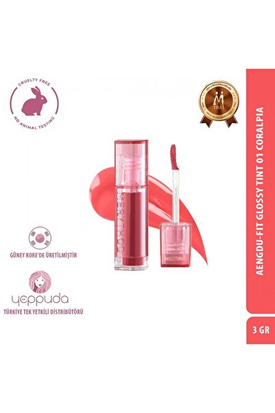 Merythod Intensely Pigmented Long-Lasting Aengdu-Fit Glossy Tint 01 Coralpia