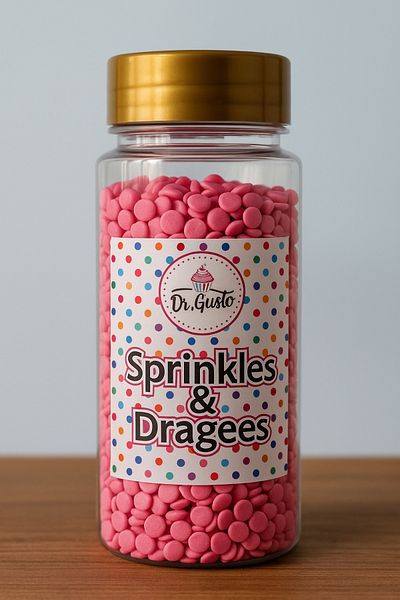 Dr. Gusto Cake Decoration Sprinkles Dragee Confetti Bonbon Pink 70 Gr