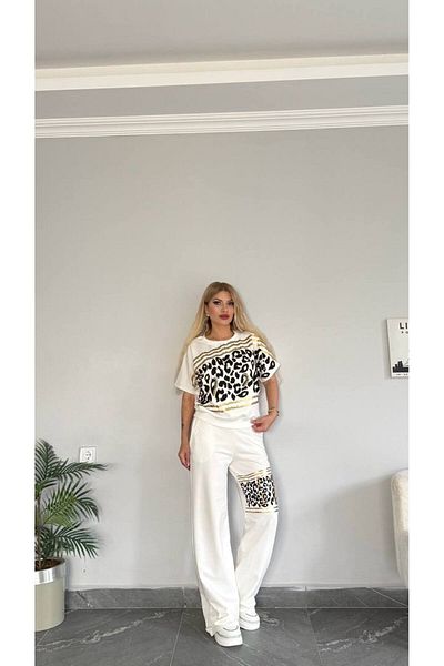 Bella Belluci New Season Gilded Leopard Detailed Bottom and Top Set