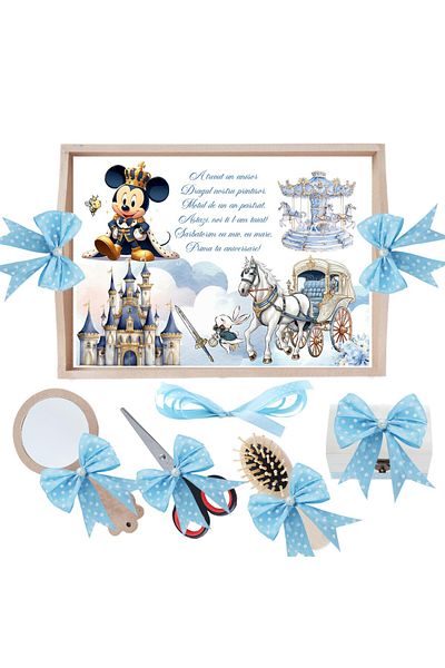 Recostore Set tava taiere mot, Tip Mickey Mouse, bleu, 6 piese, 35x20 cm, REC1967/287