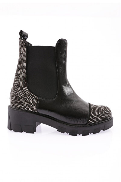 DGN Md113 Women's Stretch Detailed Silver Stone Boots