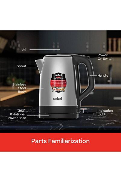 Sanford Sanford 1.7L Double Wall Stainless Steel Cordless Electric Kettle