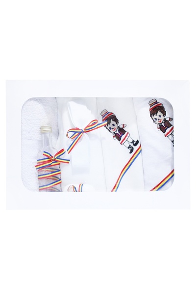 Recostore Παραδοσιακό λευκό προίκα με κεντημένα taranus7 τεμάχια, REC254