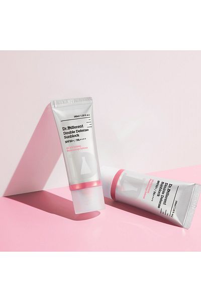 Dr.Different Double Defense Sunblock - Physical Filtered Sunscreen That Provides a Natural Tone-Up Look (Dd Cream)