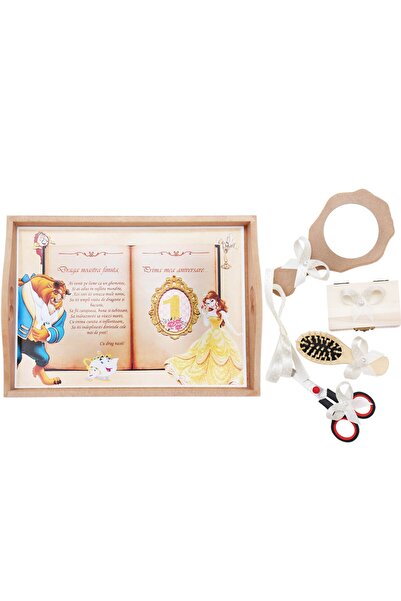 Recostore Tava mot fete, Frumoasa si Bestia 6 piese, ivoire, 35x20 cm, REC1967/83