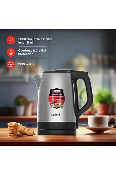 Sanford Sanford 1.7L Double Wall Stainless Steel Cordless Electric Kettle