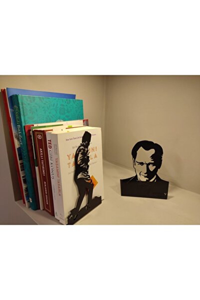 AYYBUU Decorative Book Holder Set of 2 Ataturk Silhouette and Ataturk Bust Th...