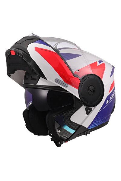 LS2 SCOPE 2 DURIA BEYAZ-MAVİ-KIRMIZI ÇENE AÇILIR KASK