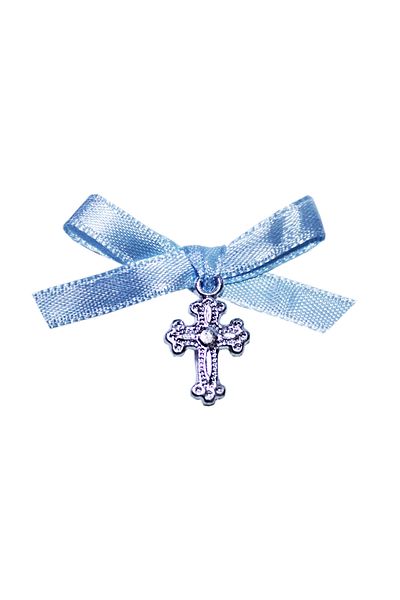Recostore Set marturii cruciulite cu funda bleu botez, 30 buc, REC322