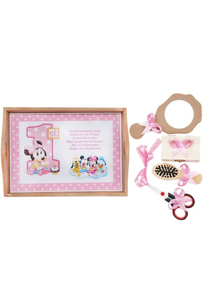 Recostore Tava mot fete, Minnie Mouse 6 piese, roz, 35x20 cm, REC1967/86