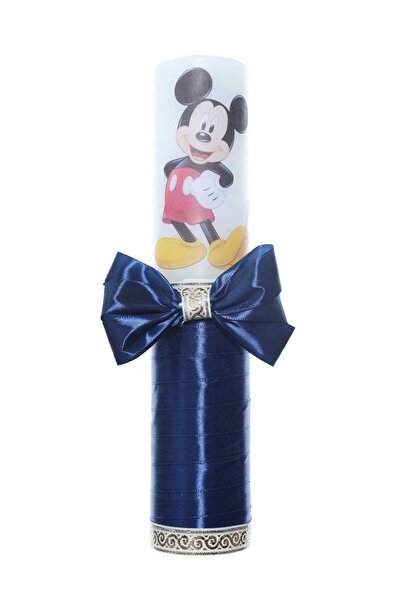 Recostore Lumanare botez cu Mickey Mouse panglica bleumarin, REC2210