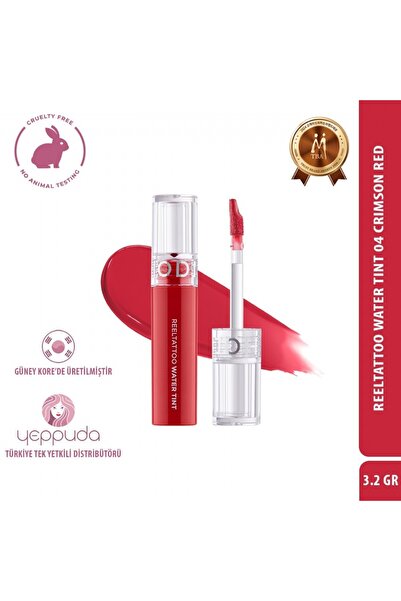 Merythod Gün Boyu Kalıcı Doğal Görünüm Sağlayan Reeltattoo Water Tint 04 Crim...