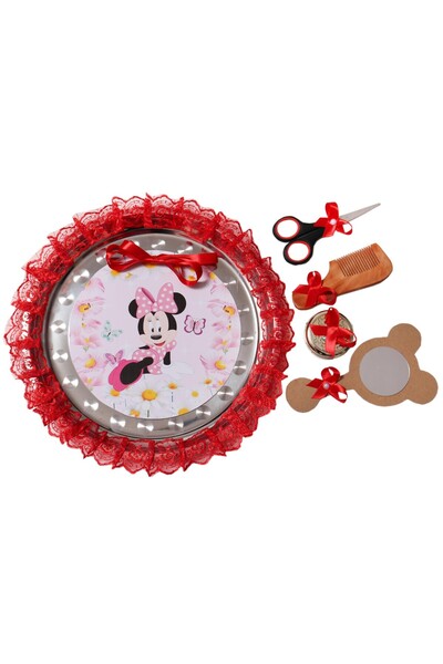 Recostore Tava mot cu Minnie Mouse , 30 cm, rosie, 6 piese,REC1969/13