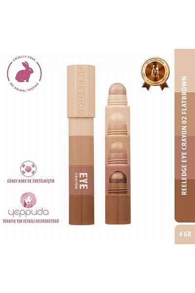 Merythod Reeledge Eye Crayon 02 Flatbrown - Intensely Pigmented, Long-Lasting 4-Color Eye Crayon