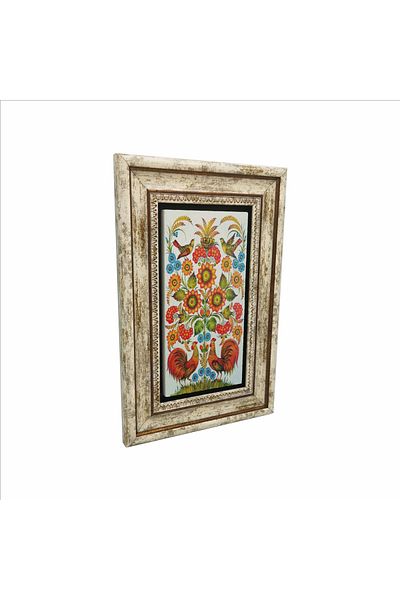 Sadrazam Rooster Printed Natural Stone Painting (20 X 30 Drg-97)