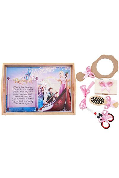 Recostore Tava mot fete, cu Rapunzel, 6 piese, roz, 35x20 cm, REC1967/97