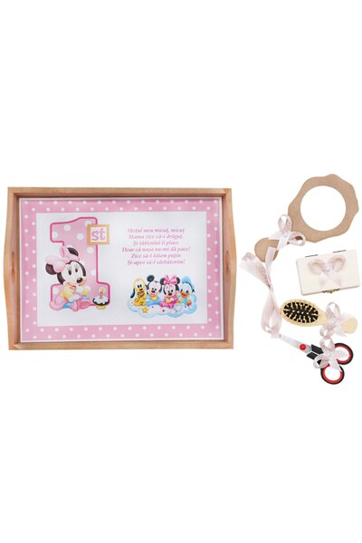 Recostore Tava mot fete, Minnie Mouse 6 piese, roz pudrat, 35x20 cm, REC1967/87