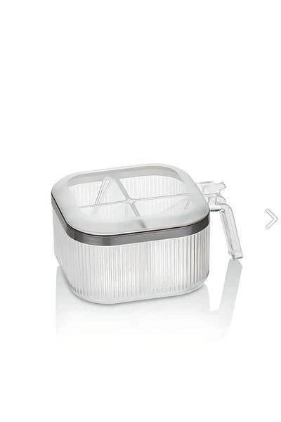 Mutfak Köşesi 4 Compartment Gray Detailed Stylish Plastic Foldable Lid Spice Rack, Organizer, Storage, Organization