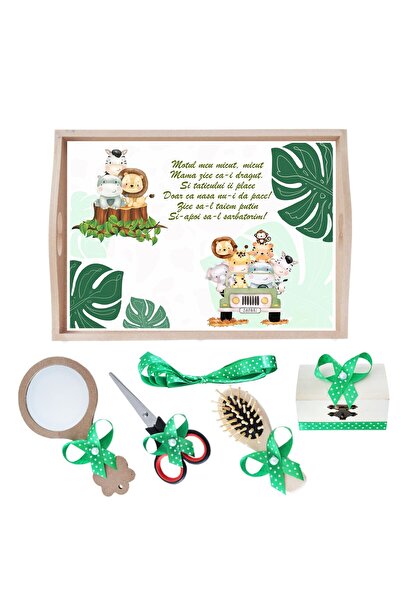 Recostore Tava mot baieti Safari, Verde, 6 piese, 35x20 cm, REC1967/216