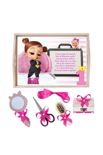 Recostore Tava mot fete, Lady Boss, ciclam, 6 piese, 35x20 cm, REC1967/144