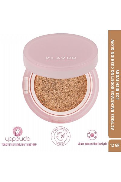 Klavuu Intense Moisturizing Glossy Finish Foundation 23 Rich Ivory Spf 50, Pa Actress Backstage