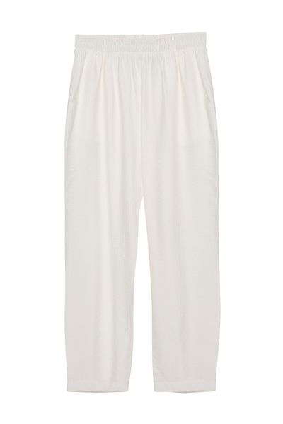 Quzu Elastic Collar Detailed Trousers Ecru