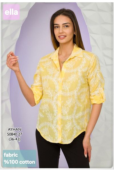 AYHAN Digital Printing Cutout Detailed Shirt