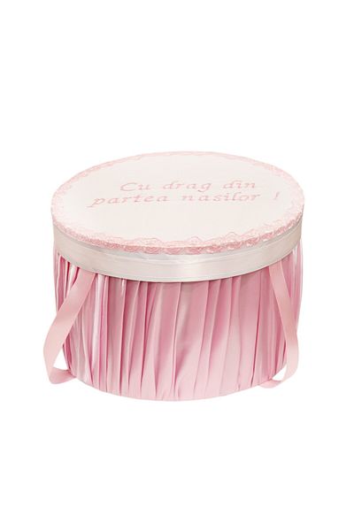 Recostore Cutie transport trusou alb-roz, 30x25 cm, REC1254