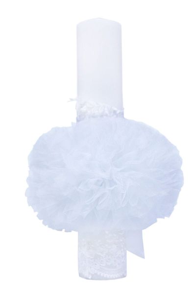 Recostore Lumanare alba „Cu drag, de la Nasi” botez, 40x7 cm, REC94
