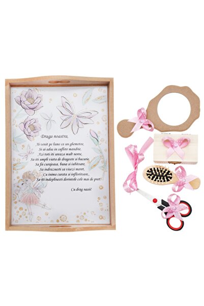 Recostore Tava mot fete, cu Zana, 6 piese, roz, 35x20 cm, REC1967/95