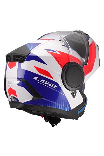 LS2 SCOPE 2 DURIA BEYAZ-MAVİ-KIRMIZI ÇENE AÇILIR KASK