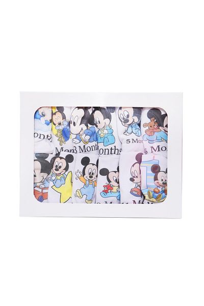Recostore Set 12 body-uri aniversare bebelusi, Mickey Mouse,REC2031, 1-12 luni