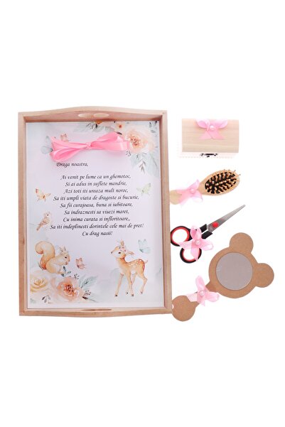 Recostore Tava mot, caprioara Bambi, 6 piese, roz, 35x20 cm,REC1967/33