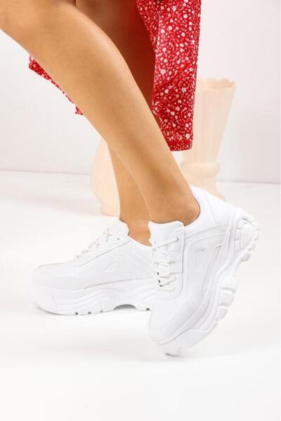 Ayax Γυναικεία αθλητικά παπούτσια με λευκή χοντρή σόλα