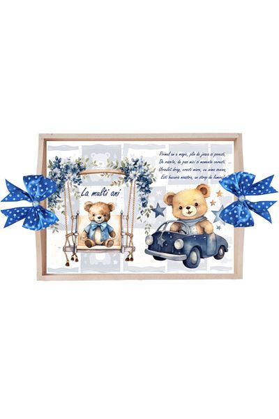 Recostore Set tava taiere mot, Tip Ursulet, albastru electric, 6 piese, 35x20 cm, REC1967/316