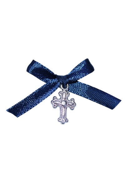 Recostore Set marturii cruciulite cu funda bleumarin botez, 30 buc, REC318