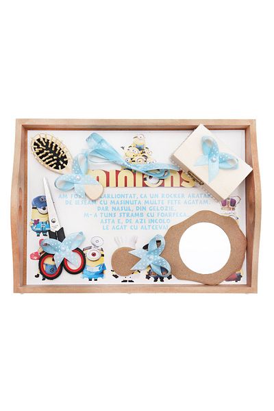 Recostore Tava mot, Minions cu meserii, 6 piese, bleu, 35x20 cm, REC1967/62
