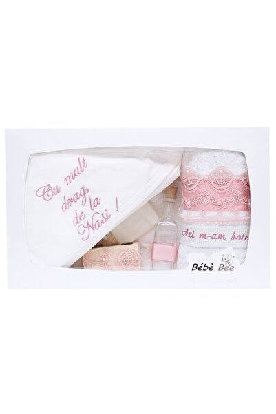 Recostore Σύνολο βαπτιστικών ροζ-λευκού χρώματος, 7 τεμάχια, REC1437