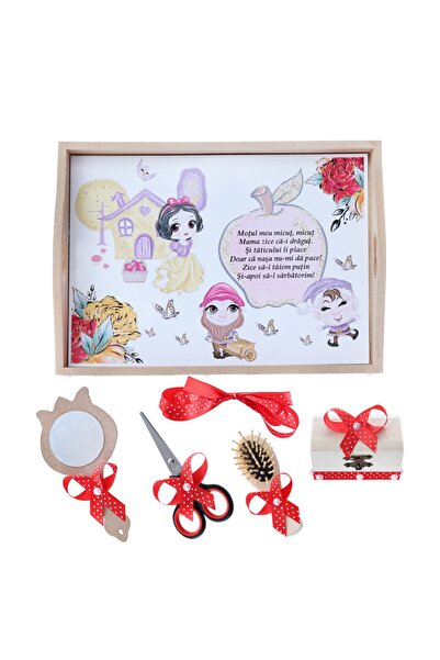 Recostore Tava mot fete, Alba ca zapada, rosie, 6 piese, 35x20 cm, REC1967/110