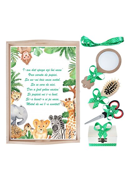 Recostore Tava mot baieti Safari, verde, 6 piese, 35x20 cm, REC1967/150