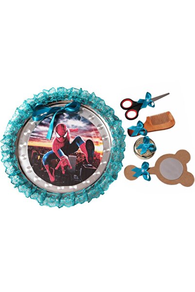 Recostore Tava mot cu Spiderman , 30 cm, turcoaz, 6 piese,REC1969/72