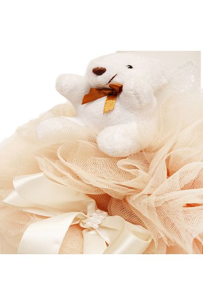 Recostore Cream-colored baptism candle with teddy bear, 30x5 cm, REC1321