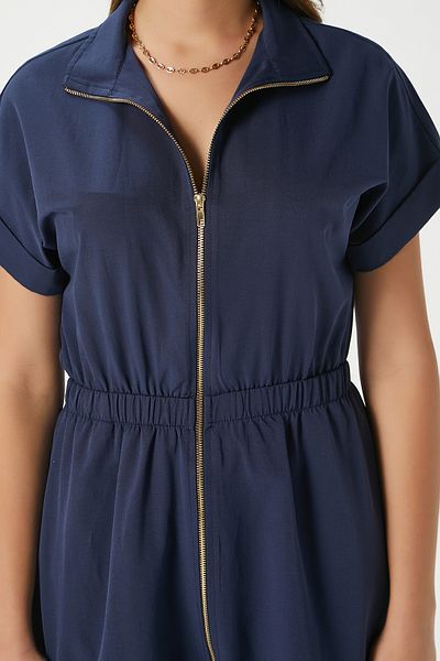 Ritnice Rochie de damă Hilda bleumarin cu fermoar cu buzunare elastice în talie 00022