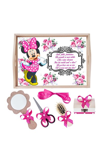 Recostore Tava mot fete la fetite, cu Minnie Mouse, ciclam, 6 piese, 35x20 cm...