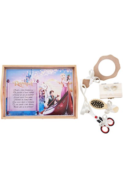 Recostore Tava mot fete, cu Rapunzel, 6 piese, ivoire, 35x20 cm, REC1967/98