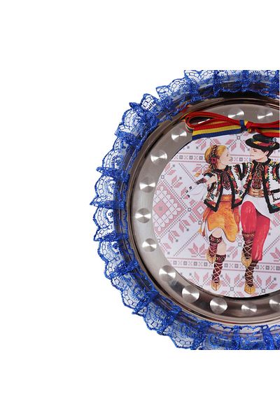 Recostore Tava mot cu model traditional , 30 cm, albastru electric, 6 piese,REC1969/49