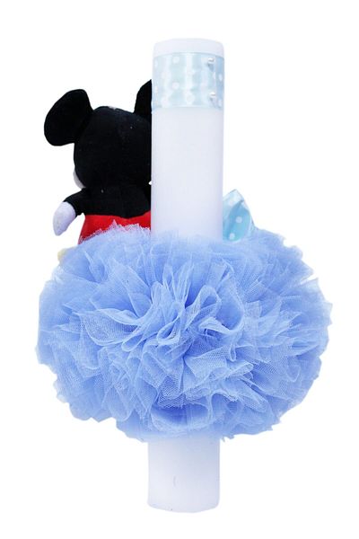 Recostore Lumanare bleu botez, Mickey Mouse aplicata, 35x5 cm, REC106