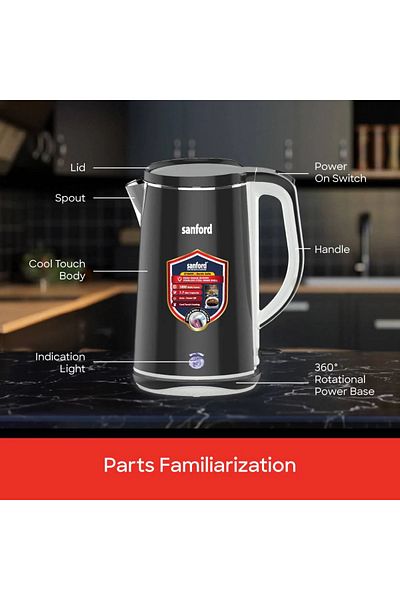 Sanford Sanford 1.7L Double Wall Stainless Steel Cordless Electric Kettle