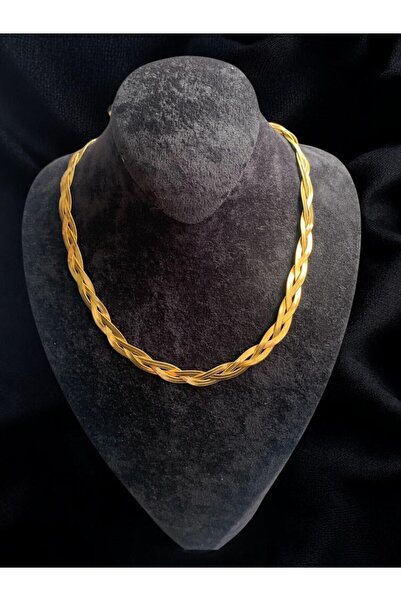 Constanza Exclusive Balık Sırtı Örgü Paslanmaz Çelik Kolye 065