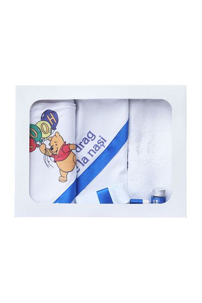 Recostore Trusou cu Winnie The Pooh botez, 6 piese, albastru electric, REC2221
